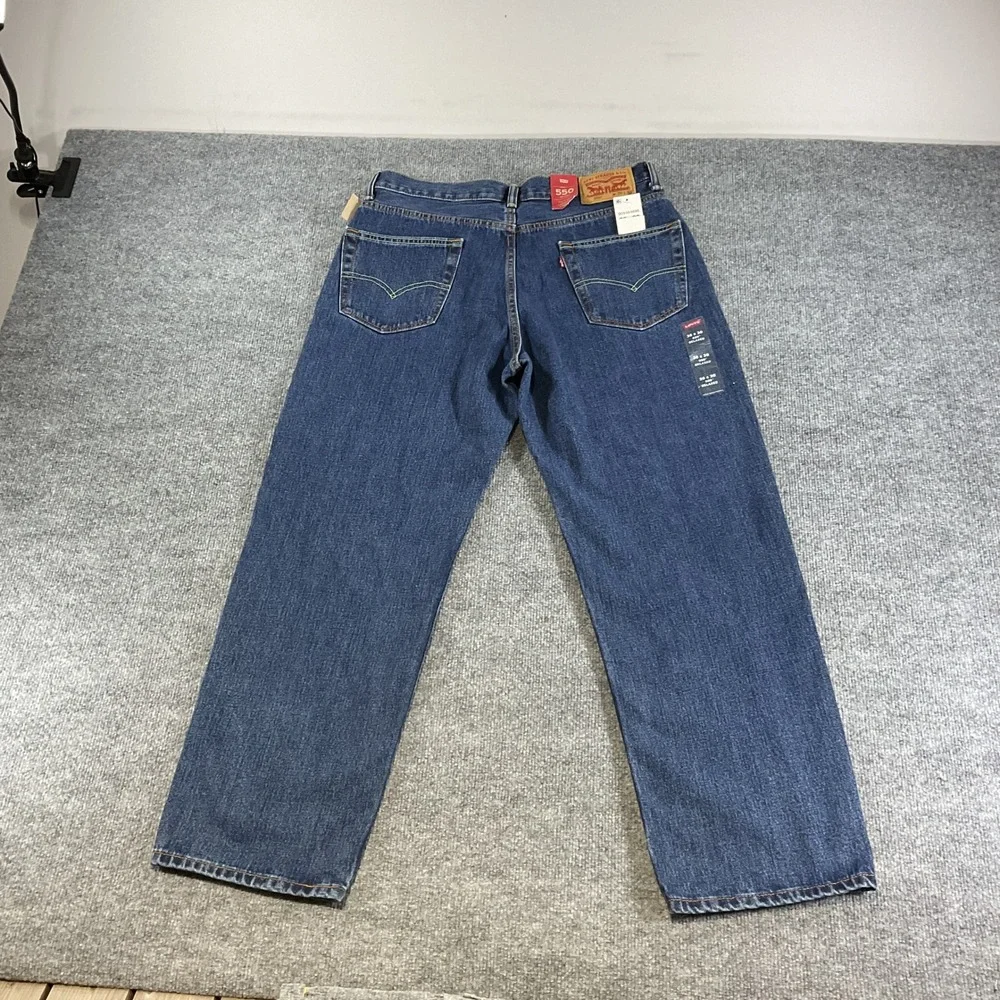 Levis 550 Relaxed Fit Jeans Mens 36x30 Blue Denim New Classic Straight Leg